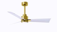 Matthews Fan Company AKLK-BRBR-MWH-42 - Alessandra 3-blade transitional ceiling fan in brushed brass finish with matte white blades. Optim