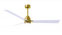 Matthews Fan Company AKLK-BRBR-MWH-56 - Alessandra 3-blade transitional ceiling fan in brushed brass finish with matte white blades. Optim