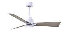 Matthews Fan Company AKLK-MWH-GA-42 - Alessandra 3-blade transitional ceiling fan in matte white finish with gray ash blades. Optimized