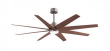 Matthews Fan Company ANLK-BN-WN-64 - Ariella 8-blade ceiling fan in Brushed Nickel and Walnut Tone blades