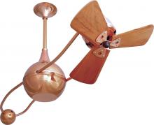 Matthews Fan Company B2K-CP-WD - Brisa 360° counterweight rotational ceiling fan in Polished Copper finish with solid sustainable