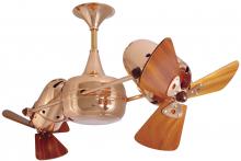 Matthews Fan Company DD-CP-WD - Duplo Dinamico 360” rotational dual head ceiling fan in Polished Copper finish with solid sustai