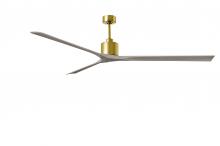 Matthews Fan Company NKXL-BRBR-GA-90 - Nan XL 6-speed ceiling fan in Brushed Brass finish with 90” solid gray ash tone wood blades