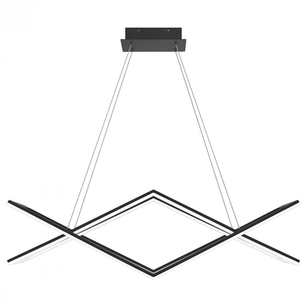 Newman Integrated LED Matte Black Linear Chandelier