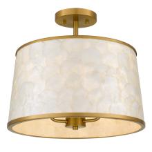 Quoizel WIND1716BRG - Windley 3-Light Brushed Gold Semi-Flush Mount
