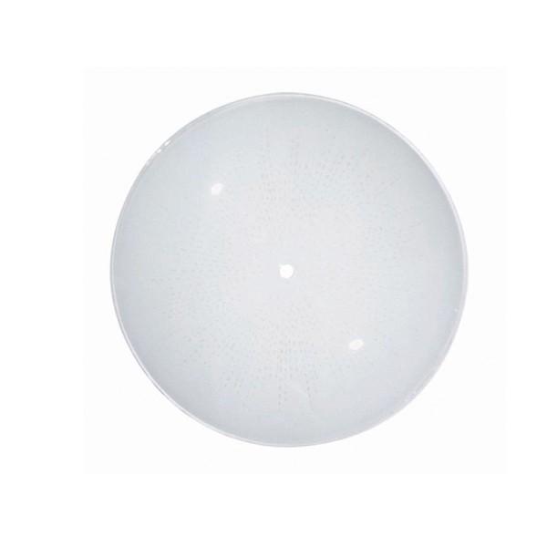 Shallow Diffuser Shade; 11 inch Diameter; 1/2 inch Height; Semi Bend Glass; White; Sunburst Pattern