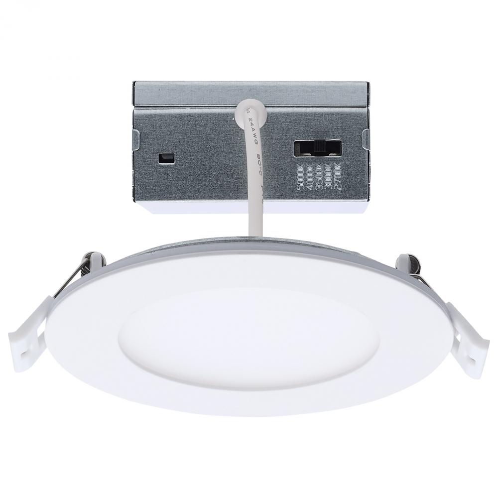 9 Watt LED Direct Wire Downlight with Night Light; 4 Inch; Remote Driver; CCT Selectable; Dimmable;