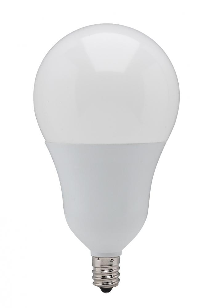 6 Watt; A19 LED; 2700K; Candelabra base; 220 deg. Beam Angle; 120 Volt