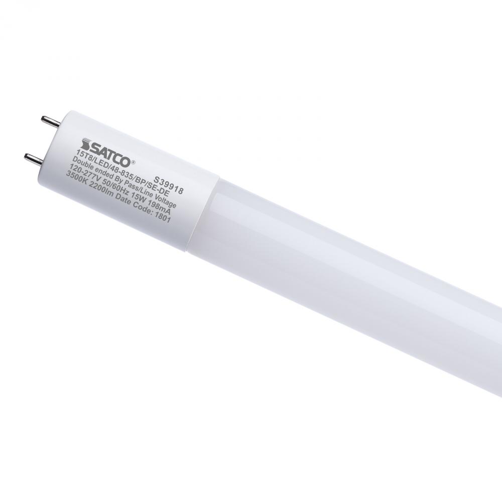 15 Watt 4 Foot T8 LED; 3500K CCT; Medium Bi Pin Base; Ballast Bypass; Single or Double Ended Wiring;