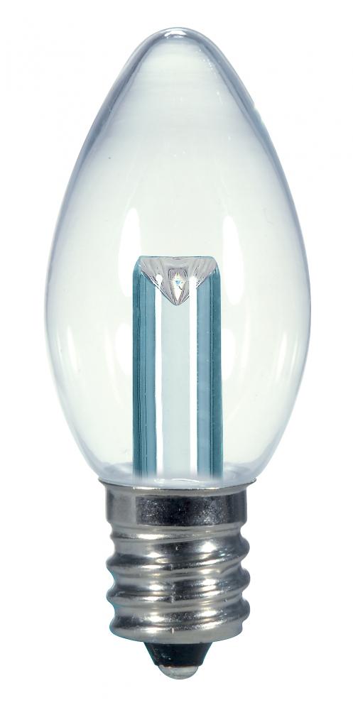 0.5 Watt LED; C7; Clear; 2700K; Candelabra base; 120 Volt; Carded