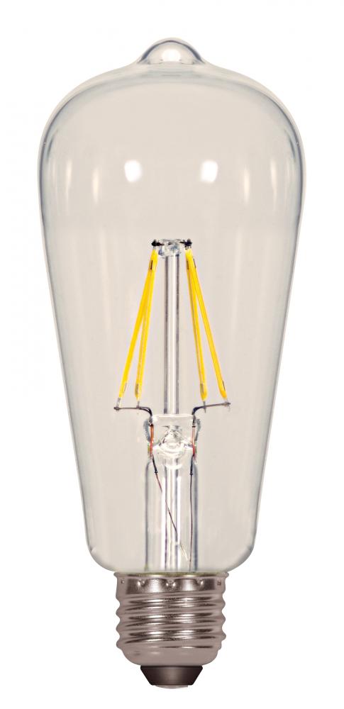 7 Watt ST19 LED; Clear; Medium base; 2700K; 800 Lumens; 120 Volt