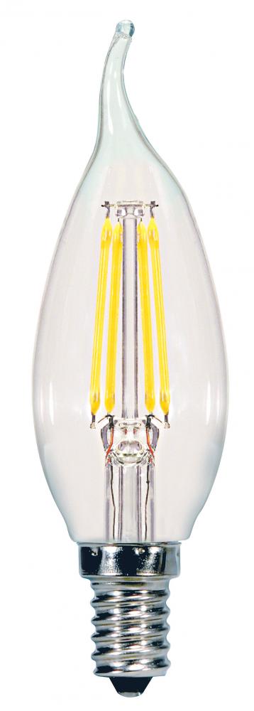 5.5 Watt CA11 LED; Clear; Candelabra base; 2700K; 500 Lumens; 120 Volt