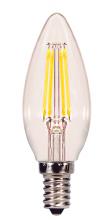 Satco Products Inc. S29890 - 4 Watt B11 LED; Clear; Candelabra base; 3000K; 350 Lumens; 120 Volt