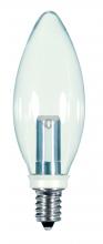 Satco Products Inc. S9152 - 1 Watt LED; BA9 1/2; Clear; 2700K; Candelabra base; 120 Volt; Carded