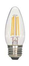 Satco Products Inc. S9569 - 4.5 Watt B11 LED; Clear; Medium base; 2700K; 470 Lumens; 120 Volt