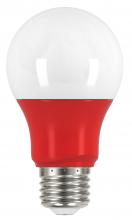 Satco Products Inc. S9642 - 2 Watt; A19 LED; Red when lit; Medium base; 120 Volt