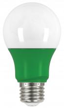 Satco Products Inc. S9643 - 2 Watt; A19 LED; Green when lit; Medium base; 120 Volt