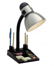 Satco Products Inc. SF76/356 - Goose Neck Desk Lamp; Steel / Black Finish; Organization Tray Base