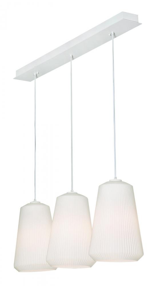 Isla 3 Light Linear Pendant,120V,White