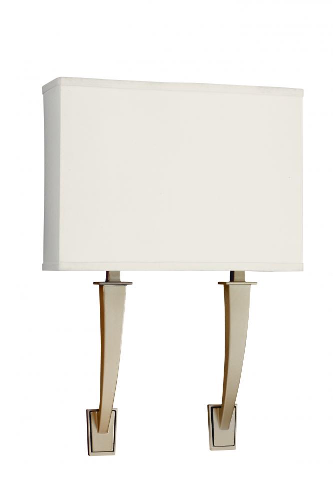 Sheridan LED Sconce - Champagne Finish - White Linen Shade