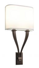 AFX Lighting, Inc. TYS112314LAJUDKBWH - Tory 11'' LED Sconce- Oakley Bronze Finish - White Linen Shade