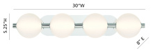 Eurofase 47194-021 - PALMAS-VAN-4LT-PN-WH