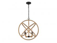 Golden 0868-4 NB - Marina 4-Light Chandelier in Natural Black