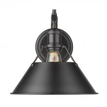 Golden 3306-A1W BLK-BLK - Orwell BLK 1 Light Articulating Wall Sconce in Matte Black with Matte Black shade