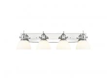 Golden 3118-BA4 CH-OP - Hines 4-Light Vanity Light in Chrome with Opal Glass