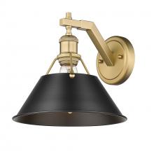 Golden 3306-1W BCB-BLK - Orwell BCB 1 Light Wall Sconce in Brushed Champagne Bronze with Matte Black shade