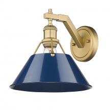Golden 3306-1W BCB-NVY - Orwell BCB 1 Light Wall Sconce in Brushed Champagne Bronze with Matte Navy shade