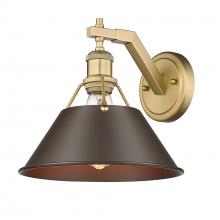 Golden 3306-1W BCB-RBZ - Orwell BCB 1 Light Wall Sconce in Brushed Champagne Bronze with Rubbed Bronze shade