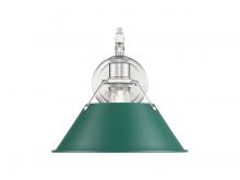 Golden 3306-1W PW-GN - Orwell 1-Light Wall Sconce in Pewter with Pine Green