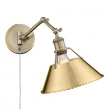 Golden 3306-A1W AB-BCB - Orwell AB 1 Light Articulating Wall Sconce in Aged Brass with Brushed Champagne Bronze shade