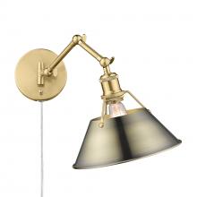 Golden 3306-A1W BCB-AB - Orwell BCB 1 Light Articulating Wall Sconce in Brushed Champagne Bronze with Aged Brass shade