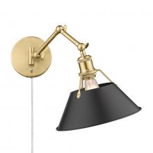 Golden 3306-A1W BCB-BLK - Orwell BCB 1 Light Articulating Wall Sconce in Brushed Champagne Bronze with Matte Black shade
