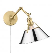 Golden 3306-A1W BCB-CH - Orwell BCB 1 Light Articulating Wall Sconce in Brushed Champagne Bronze with Chrome shade