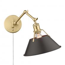 Golden 3306-A1W BCB-RBZ - Orwell BCB 1 Light Articulating Wall Sconce in Brushed Champagne Bronze with Rubbed Bronze shade