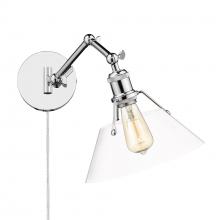 Golden 3306-A1W CH-CLR - Orwell CH 1 Light Articulating Wall Sconce in Chrome with Clear Glass