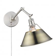 Golden 3306-A1W PW-AB - Orwell PW 1 Light Articulating Wall Sconce in Pewter with Aged Brass shade