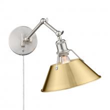 Golden 3306-A1W PW-BCB - Orwell PW 1 Light Articulating Wall Sconce in Pewter with Brushed Champagne Bronze shade