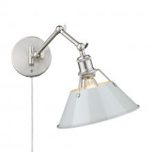 Golden 3306-A1W PW-DB - Orwell PW 1 Light Articulating Wall Sconce in Pewter with Dusky Blue shade