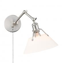 Golden 3306-A1W PW-OP - Orwell PW 1 Light Articulating Wall Sconce in Pewter with Opal Glass