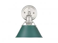 Golden 3306-BA1 PW-GN - Orwell 1-Light Bath Vanity in Pewter with Pine Green