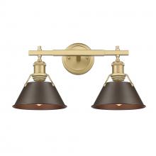 Golden 3306-BA2 BCB-RBZ - Orwell BCB 2 Light Bath Vanity in Brushed Champagne Bronze with Rubbed Bronze shades