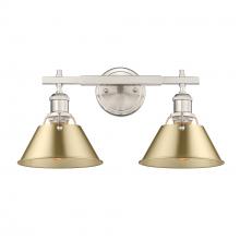 Golden 3306-BA2 PW-BCB - Orwell PW 2 Light Bath Vanity in Pewter with Brushed Champagne Bronze shades