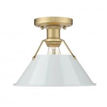 Golden 3306-FM BCB-DB - Orwell BCB Flush Mount in Brushed Champagne Bronze with Dusky Blue shade