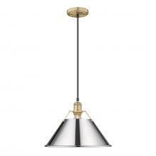 Golden 3306-L BCB-CH - Orwell BCB Large Pendant - 14 in Brushed Champagne Bronze with Chrome shade