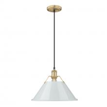 Golden 3306-L BCB-DB - Orwell BCB Large Pendant - 14" in Brushed Champagne Bronze with Dusky Blue shade