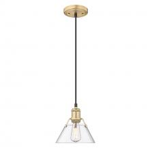 Golden 3306-S BCB-CLR - Orwell BCB Small Pendant - 7" in Brushed Champagne Bronze with Clear Glass